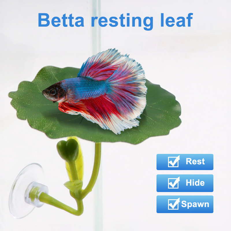 Aquarium Fish Betta - (Ce14) 1/5PC Hamaca de hojas verdes