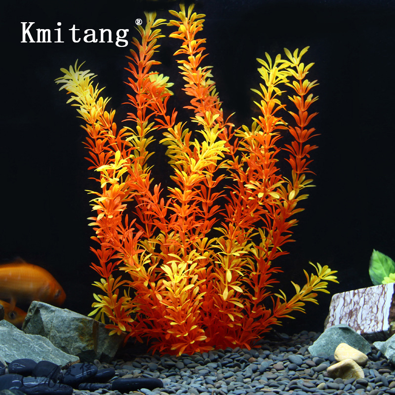 Aquarium Fish House - Plantas Tropicales Artificiales de 100cm, Hierba