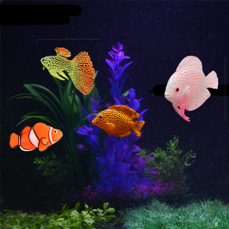 Aquarium Fish That Glow In The Dark - Adorno Luminoso de Silicona para Acuario,