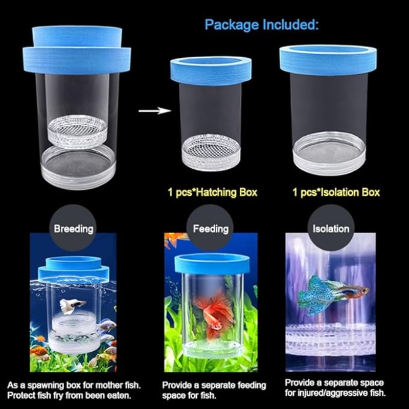 Caja de aislamiento flotante p - Aquarium Fish Betta reseña y precio
