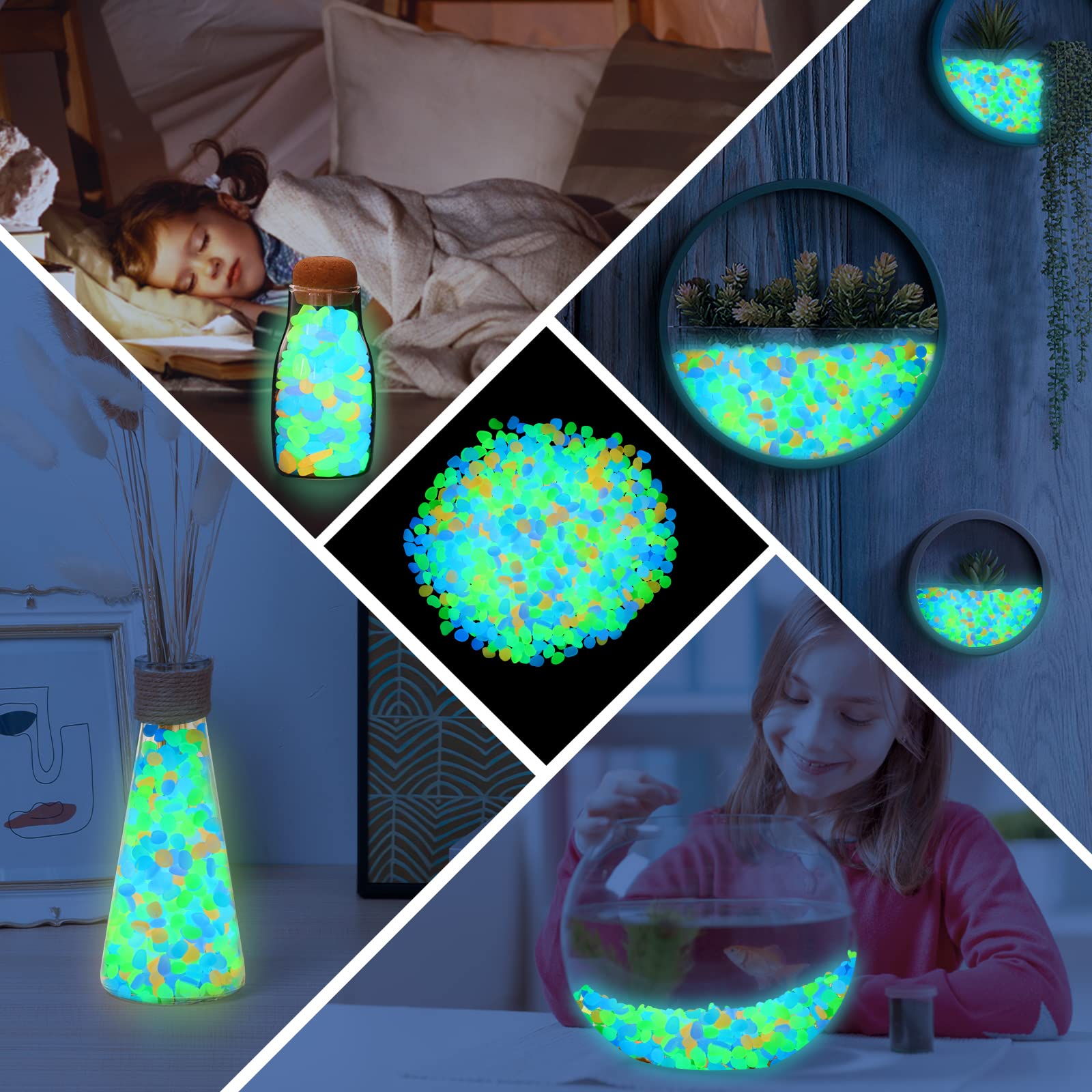 200 piezas de piedras brillant - Aquarium Fish That Glow In The Dark reseña y precio