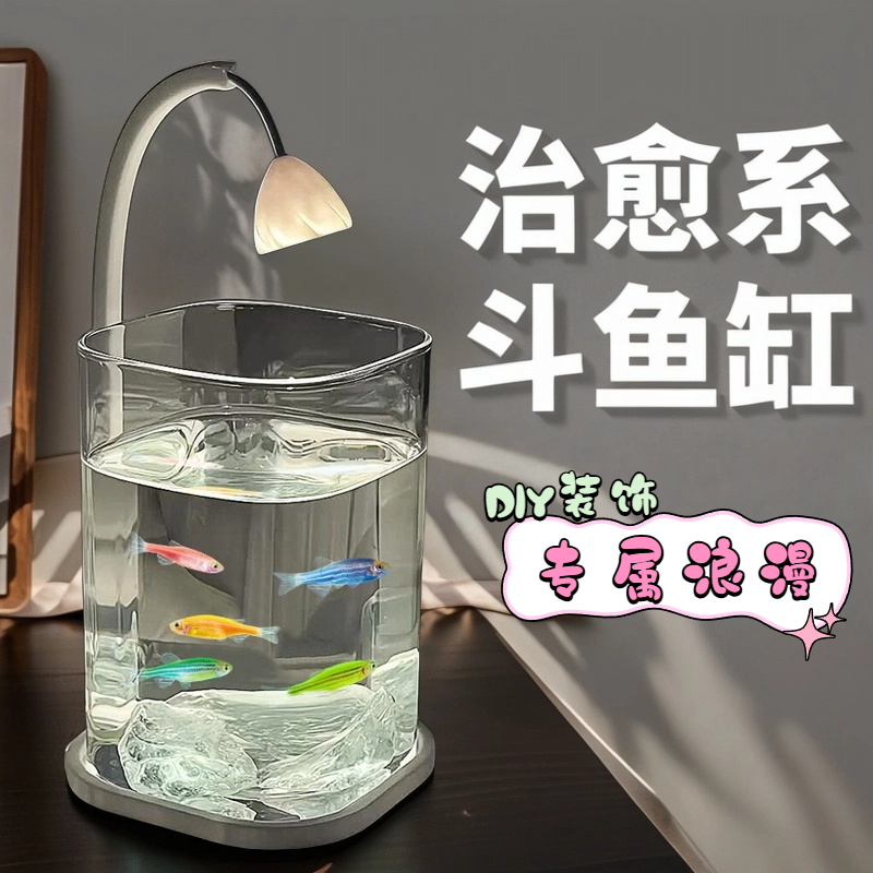 Mini acuario de escritorio con - Aquarium Fish Betta reseña y precio