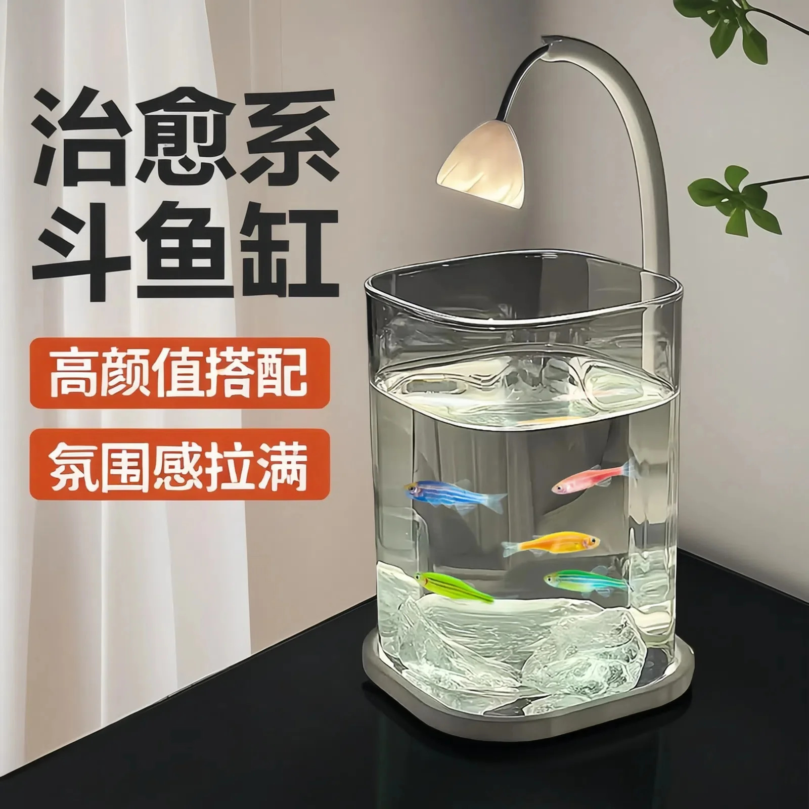 Mini acuario de escritorio con - Aquarium Fish Betta reseña y precio
